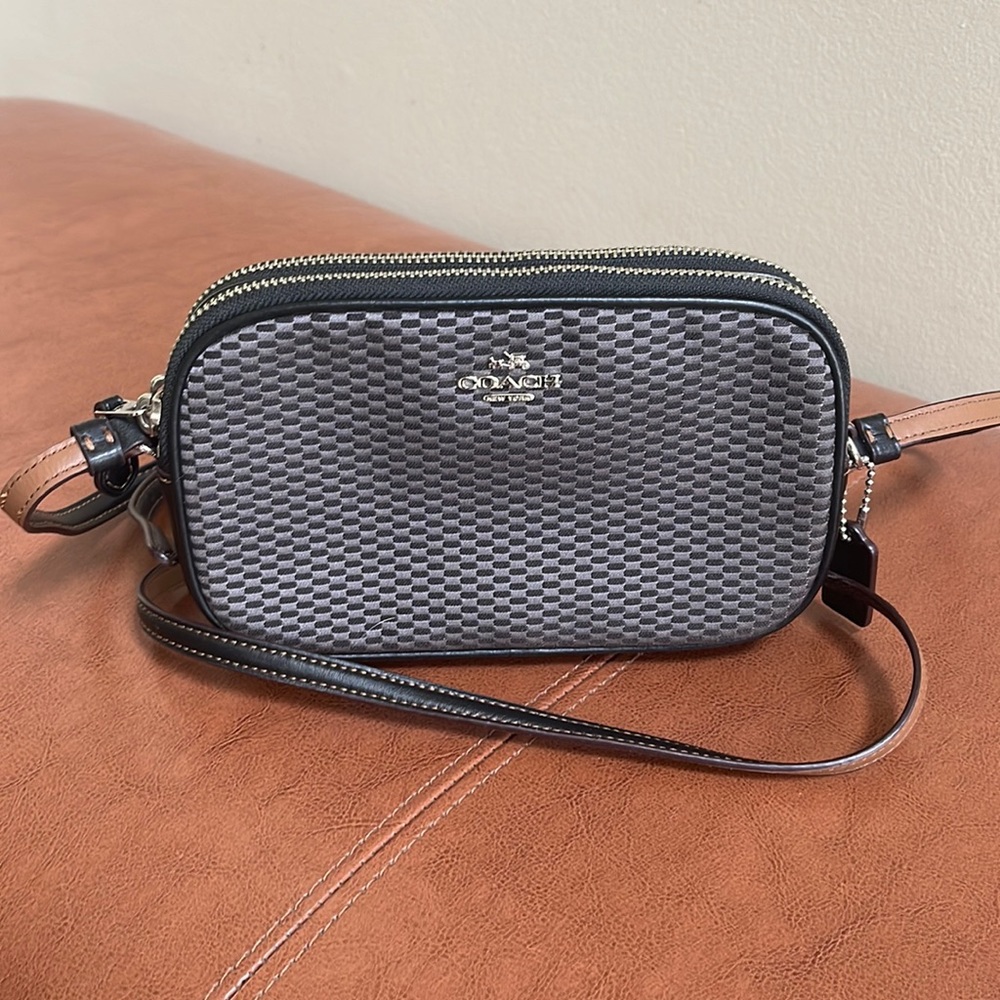 Coach double zip mini crossbody bag